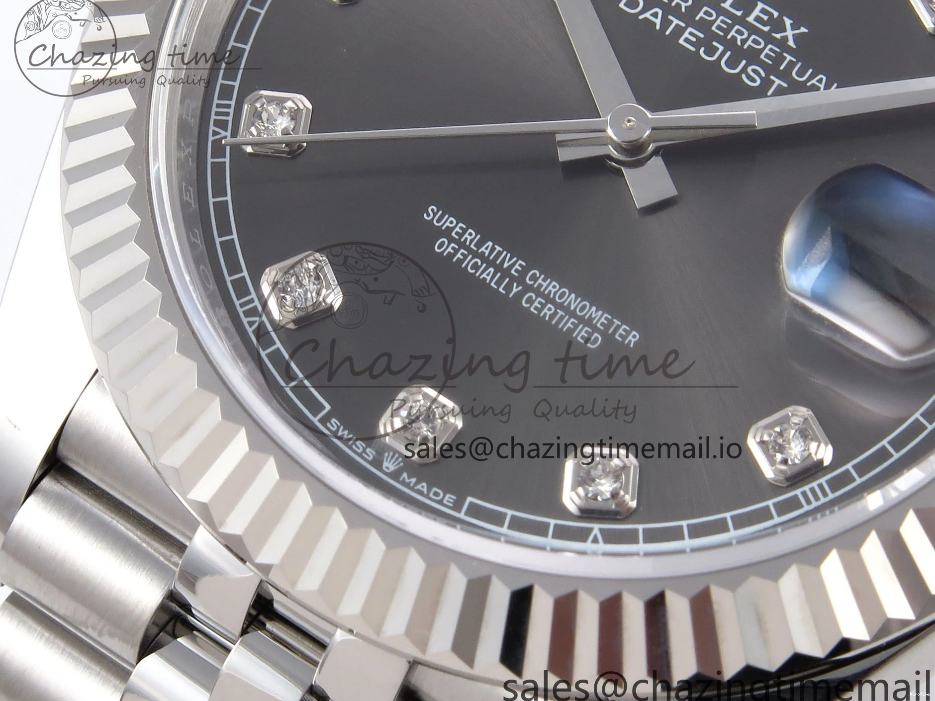 MiroTime 0515 Timeless DateJust 41 126334 EWEF Best Edition Gray Diamonds Dial on Jubilee Bracelet A 1042
